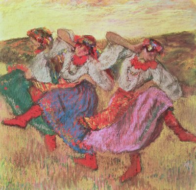 Three Dancers in Peasant Costume by Edgar Degas